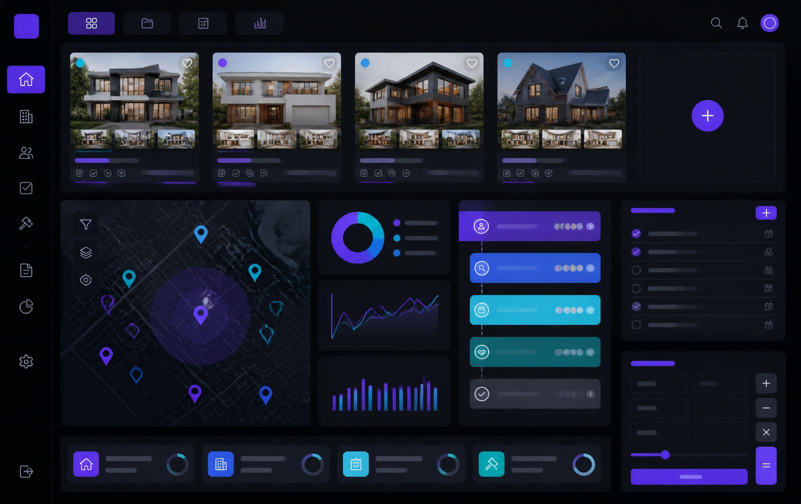 Illustrative real-estate workflow dashboard